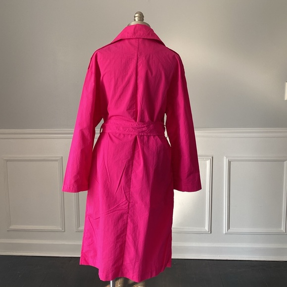 Love Tree Trench Coat Lightweight Hot Pink Size Medium - Picture 3 of 6
